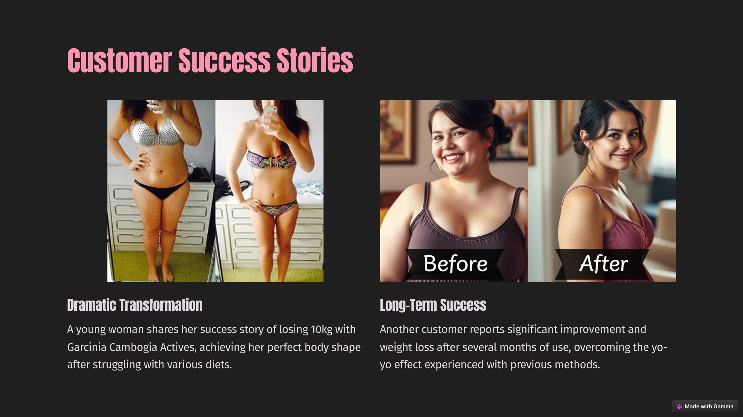 6_Customer Success Stories after using Garcinia Cambogia Actives for weight loss